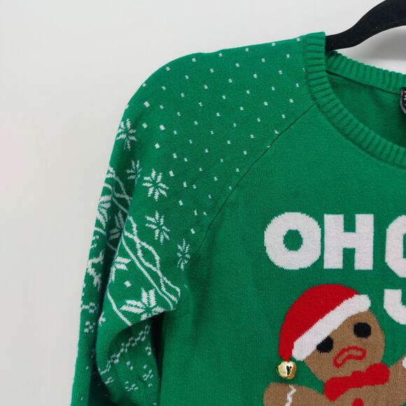 Well Worn Oh Snap Christmas Ugly Sweater Green Holiday Cotton - Picture 5 of 14